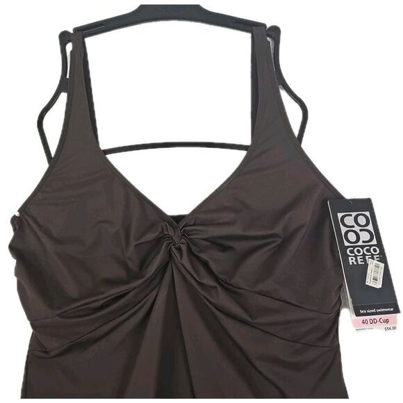 Coco Reef Tankini Top 40DD Bra Size Brown Swimsuit Tank Top NWT. - Picture 14 of 16